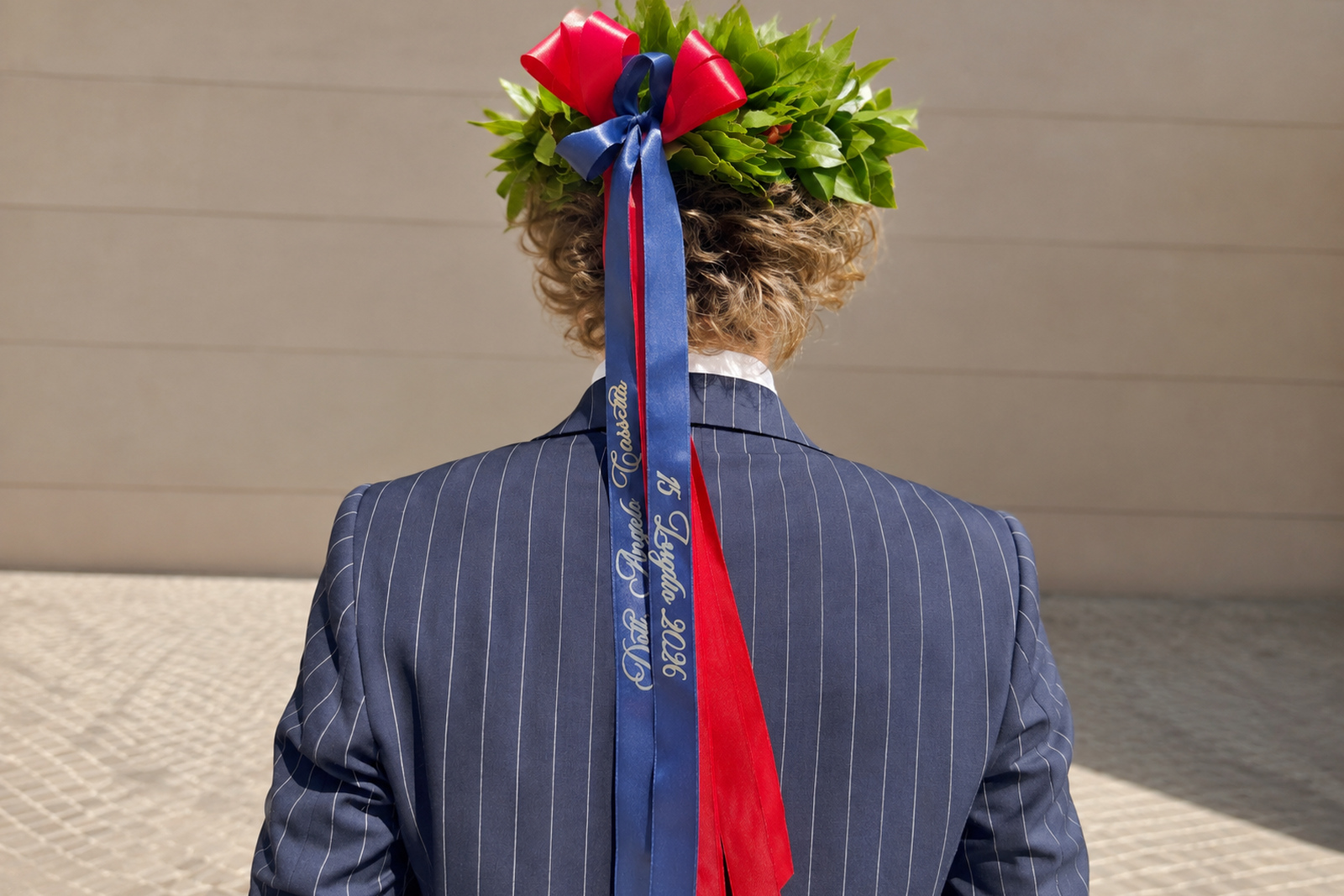 Corona d'alloro e nastro personalizzato per la laurea