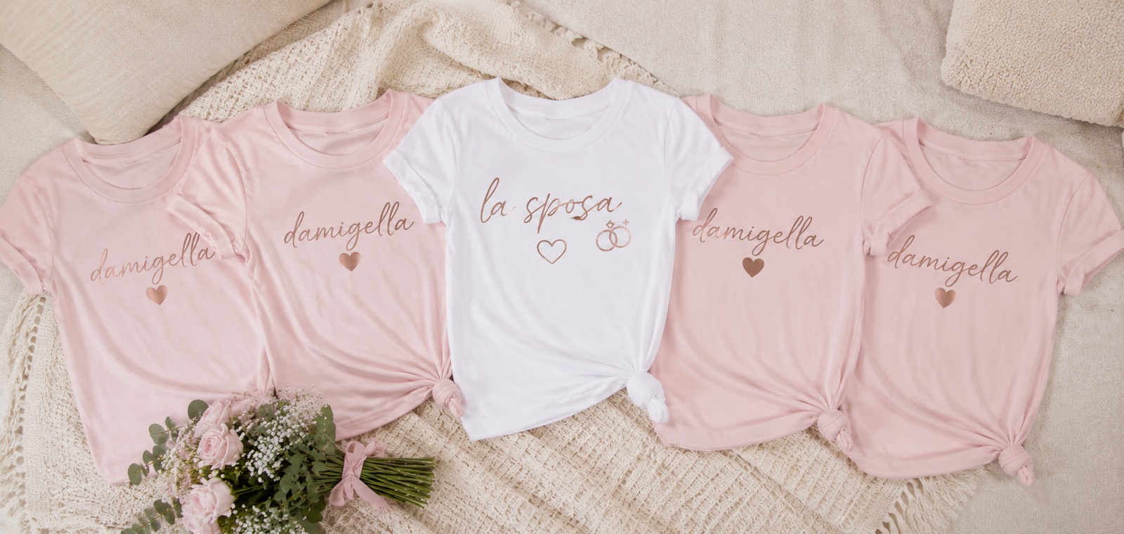 T-shirt per la sposa e le damigelle